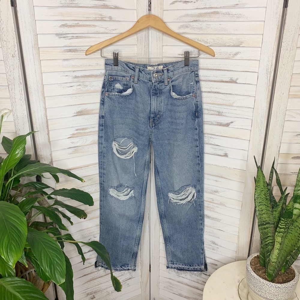 WE THE FREE | FREE PEOPLE Women's 24 Lita High Rise Distressed Crop Denim - Picture 12 of 13